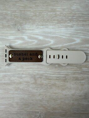 Bushel And A Peck Engraved Silicone Band For Apple Watch 38mm 40mm 41mm 42mm Tan
